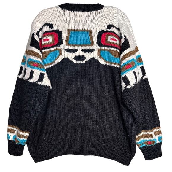 Vtg 1980s Sync Tribal Navajo Knit Pullover Sweater Adult Sz M - Picture 2 of 14